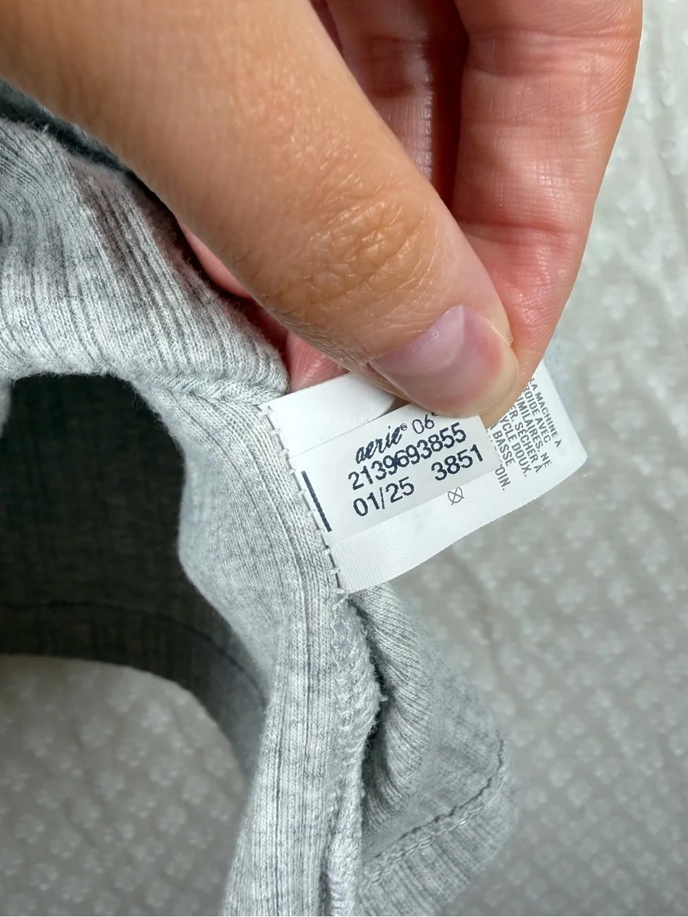 Aerie Grey Front Button Pointelle Tank Top - Picture 5 of 6